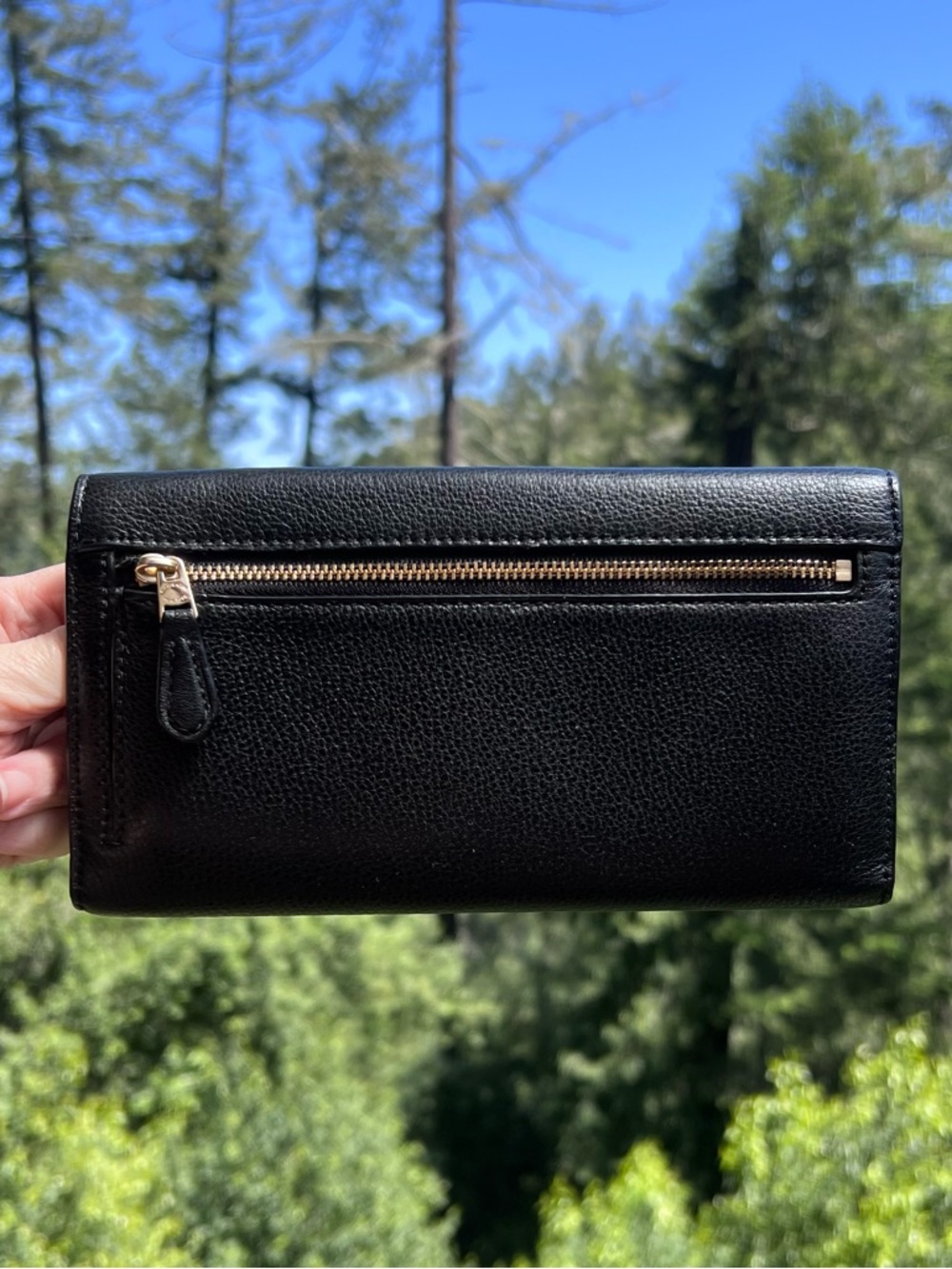 VINTAGE COACH Women's Trifold Wallet in Pebble Leather w Gold Hardware AUTHENTIC - Picture 2 of 5